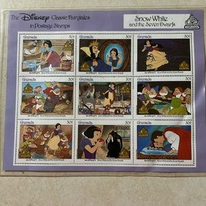 Disney Snow White 50th Anniversary Grenada stamp sheet